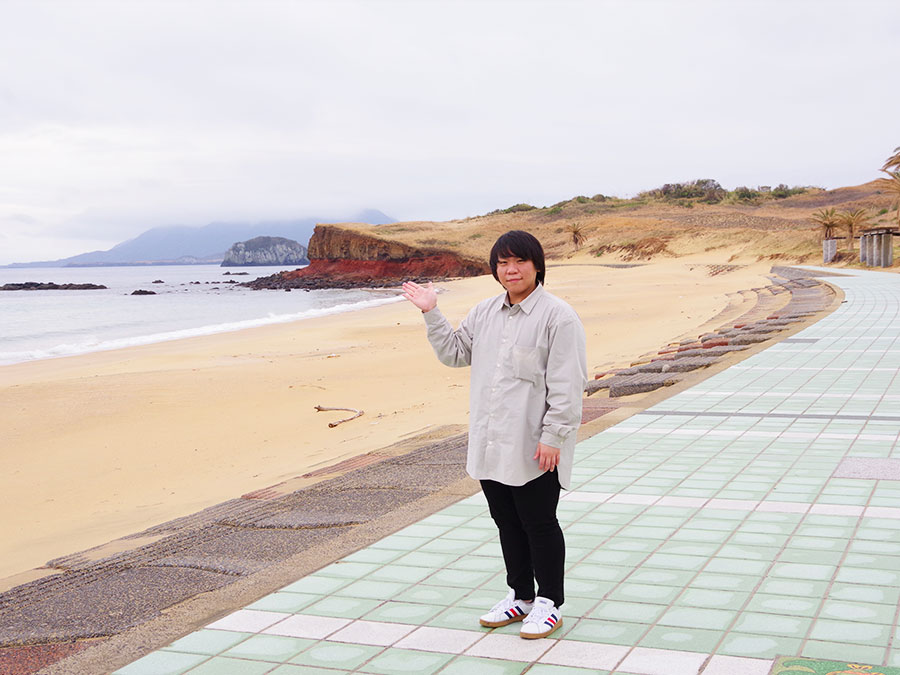 スゲ浜海水浴場での記念撮影