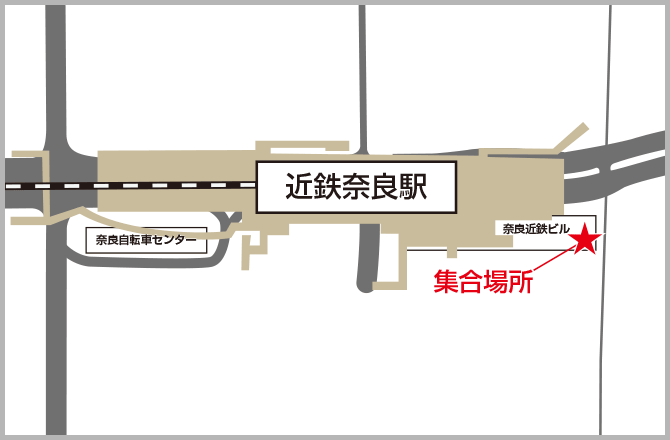 近鉄奈良駅「行基広場」噴水前