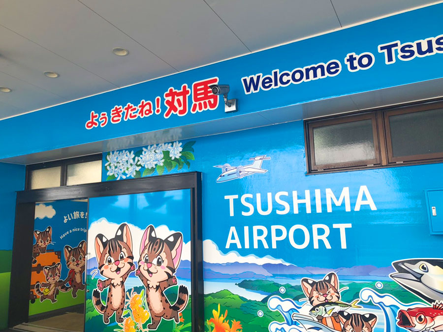 対馬やまねこ空港到着口