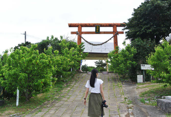 与論城跡へ向かう途中の鳥居