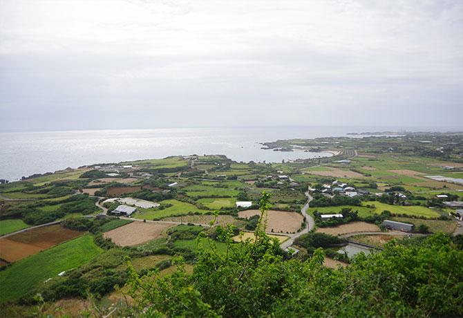 上から見た与論城跡