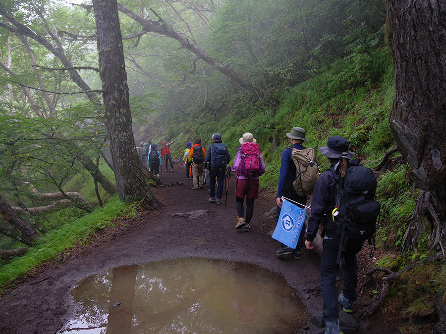 吉田口ルート五合目から六合目までの山道