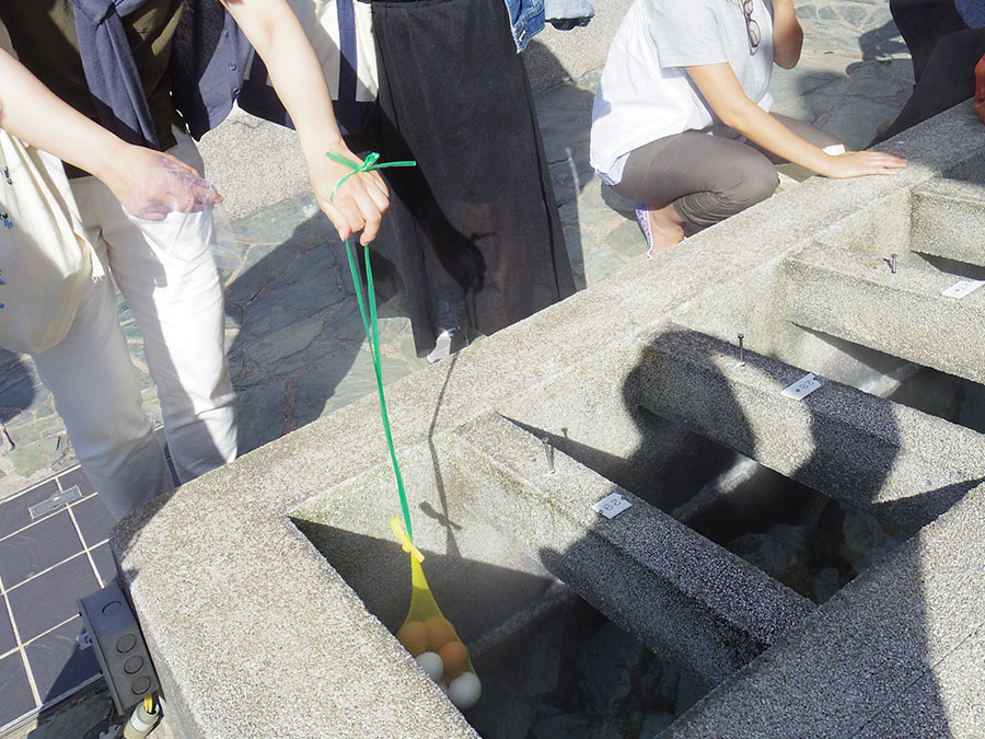 湯村温泉の温泉たまご