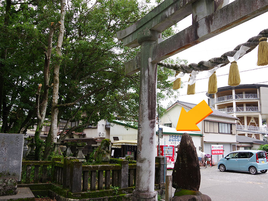 高知屋は久礼八幡宮目の前