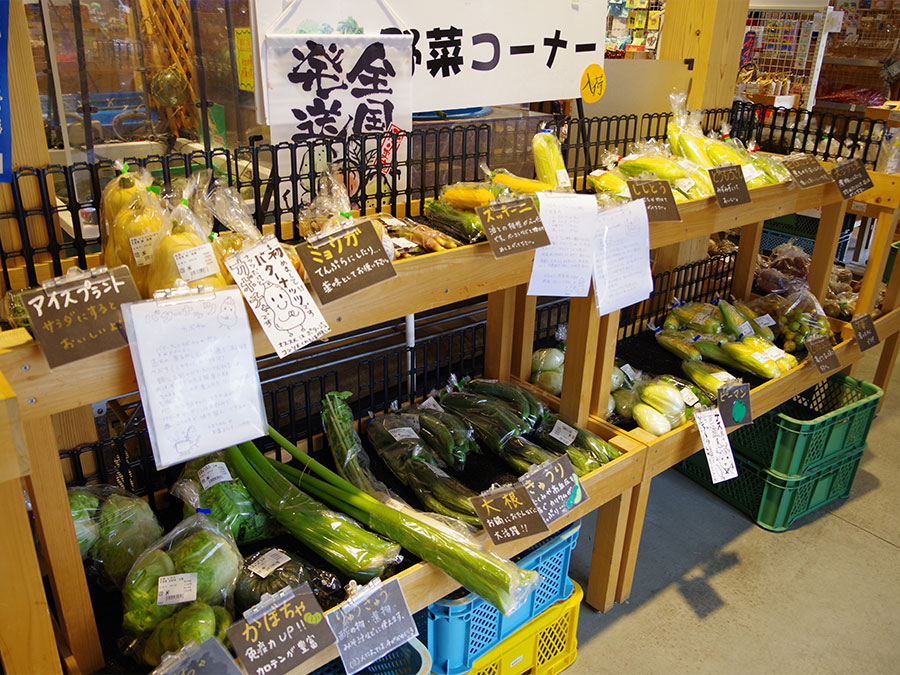 道の駅なかとさの野菜コーナー